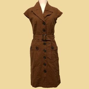 Jessica Brown Button Down Belted Dress